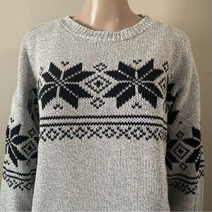 Vintage Weatherproof Snowflakes Knit Crewneck Sweater, size XXL